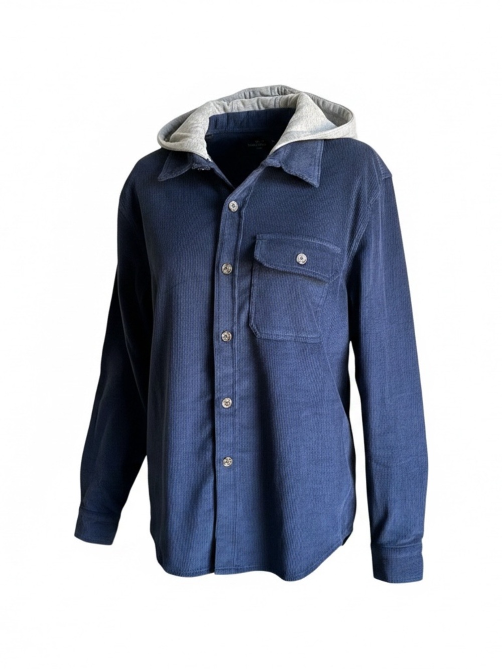 Sovereign Code Navy Button-Up Hooded Shirt